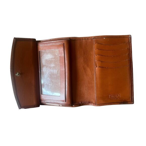 Vintage Dooney & Bourke Leather Wallet Organizer w/ Kiss Lock Green Made in USA - Picture 4 of 8